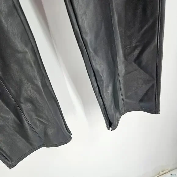 Anthrpologie Pilcro Glasgow Faux Leather Skinny Pants Black Pull On Size 27 - Picture 4 of 8